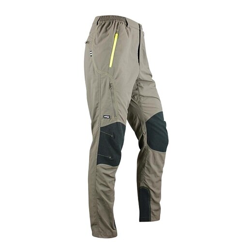 SANTIC Men's Cycling Pants Earth Yellow Bike Pants / Trousers Breathable Quick Dry Reflective Strips Sports Patchwork Mountain Bike MTB Clothing Apparel / Stretchy / Advanced Sewing Techniques