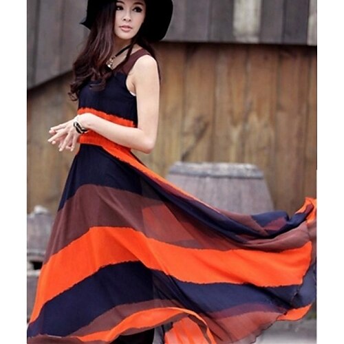 Femei Boemia Contrast culoare Maxi Dress
