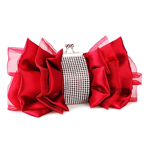 clutch tasker til kvinder i satin til brudebryllupsfest med lynlås i sort rød, blomsterprint