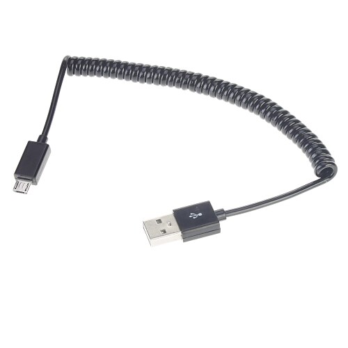 Spring Lindad USB 2.0 Man till Micro USB Data / Sync / laddare kabel (1M, Svart)