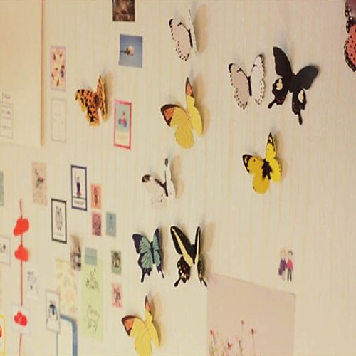 3d diy wall atickers levende sommerfugl køleskab magnet hjem lejlighed dekoration