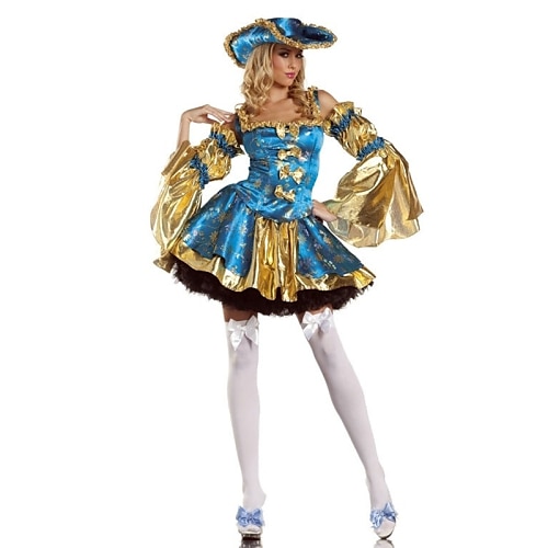 Pirate Cosplay Costume Party Costume Adults' Women's Halloween Carnival Festival / Holiday Polyester Female Carnival Costumes Patchwork / Hat