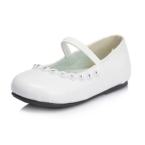 Girls' Shoes Leatherette Spring / Summer / Fall Mary Jane Flats Flat Heel Rhinestone Black / White / Pink / Wedding / Party & Evening