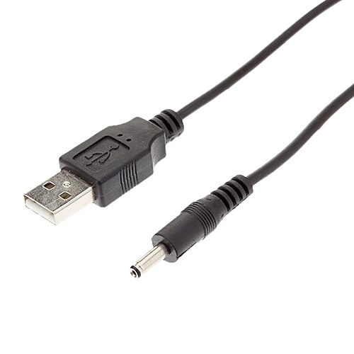 Зарядное устройство USB кабель для DC разъем 3,5 мм / Джек DC3.5 кабель (черный, 0,6 М)