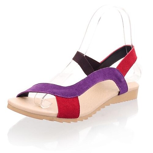 Leather Women's Flat Heel Sling Back Sandals With Split Joint Shoes(More Colors)