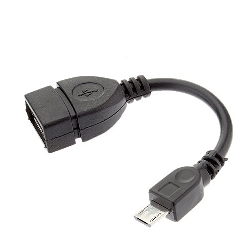 B-339 OTG Micro USB Miehiä USB naaras adapteri (musta)