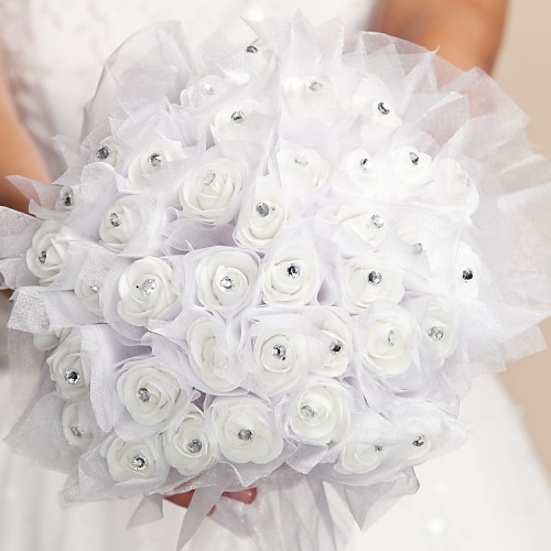 Λουλούδια Γάμου Μπουκέτα Γάμου Τούλι 9,84 " (περίπου25εκ)