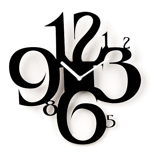 12"H Exaggerated Numbers Style Acrylic Wall Clock