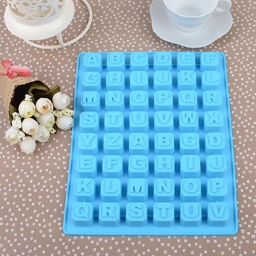 Silicone English Letters Cake Ice Chocolate Mould,24x18.3x1.5cm(Random Color) 
