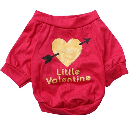 

Dog Shirt / T-Shirt Puppy Clothes Heart Dog Clothes Puppy Clothes Dog Outfits Breathable Rose Costume for Girl and Boy Dog Cotton XS S M L