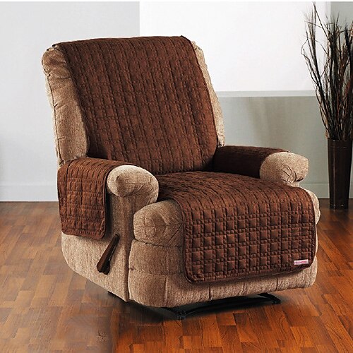 Waterproof Microsuede Solid Mini Cube Quilting Recliner Cover