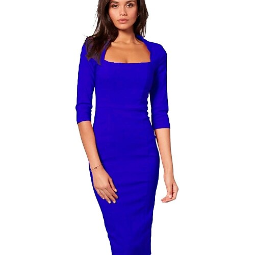 kvinnors square Bodycon Dress