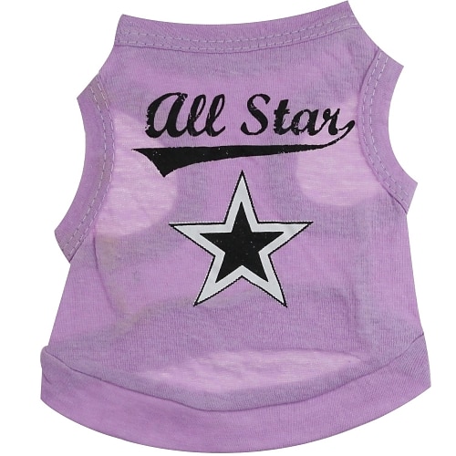 

Cat Dog Shirt / T-Shirt Puppy Clothes Heart Stars Dog Clothes Puppy Clothes Dog Outfits Purple Costume for Girl and Boy Dog Cotton XS S M L