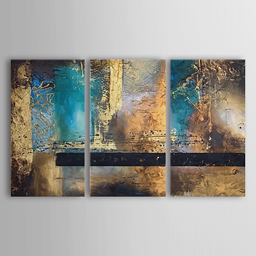 

Oil Painting Hand Painted Horizontal Abstract Stretched Canvas / Three Panels