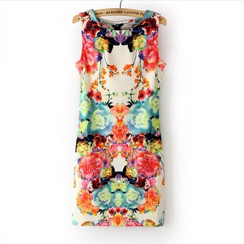 Women's Sheath Dress - Floral Mini