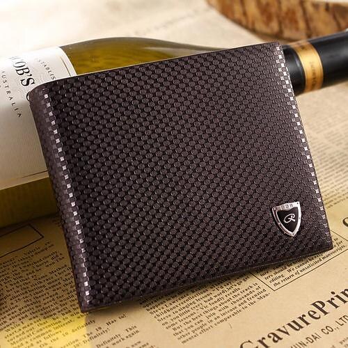 New Men's Boys' Classic Fashion Dot Pattern Leather Pockets Credit/ID Cards Holder Purse Wallet