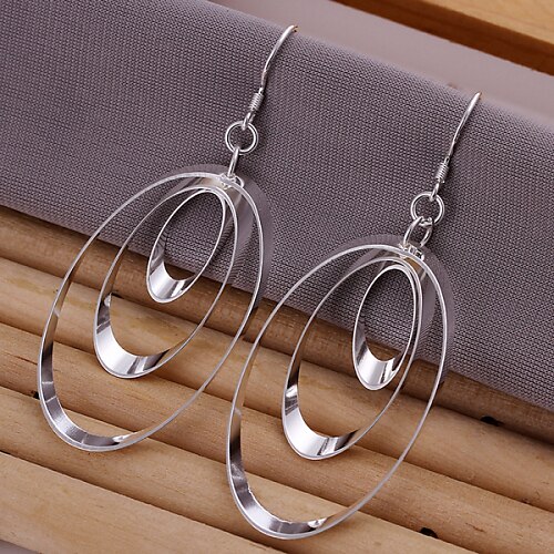 Vilin Women's  Silver Circle  Earrings Classical Feminine Style