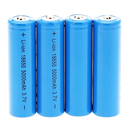5000mAh 18650 Batteri (4st) + 4 st / Lot hårdplast Batteri Förvaringsbox för 18650 Batteri