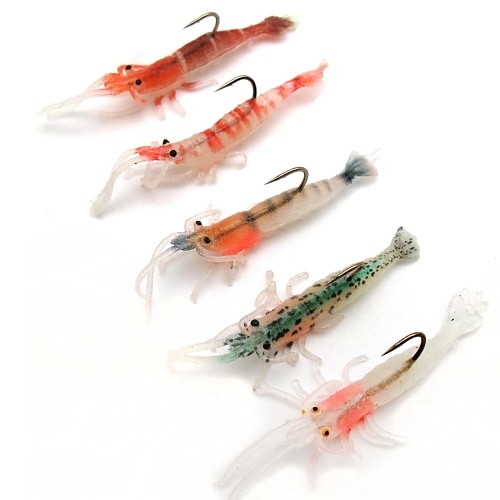 EBAIT-Shrimp Lure 48mm/1.5g-Slow Sinking-3 pcs Soft Bait Kit (Random Color)  2024 - $4.99