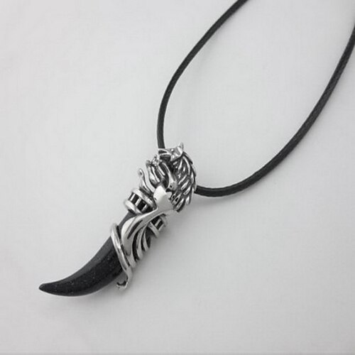 Black Leather Necklace, (1pc)