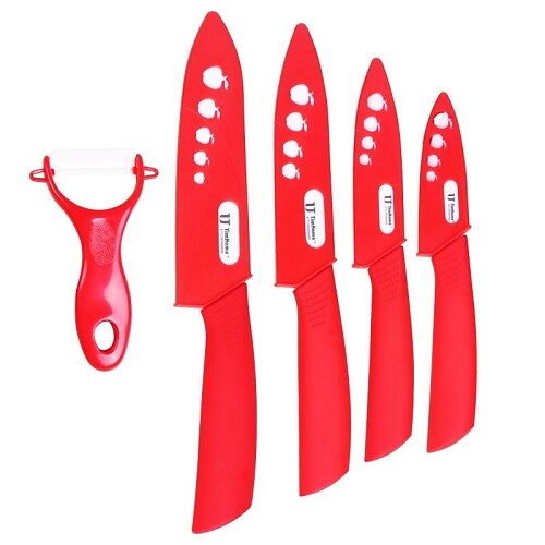 Cermic Knife Suit, 4pc Cermic Kniv och 1st Peeler 