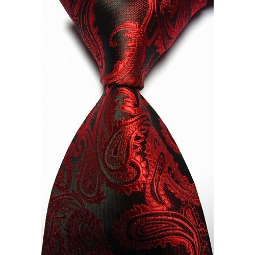 Paisley corbata microfibra de los hombres (9 colores disponible)
