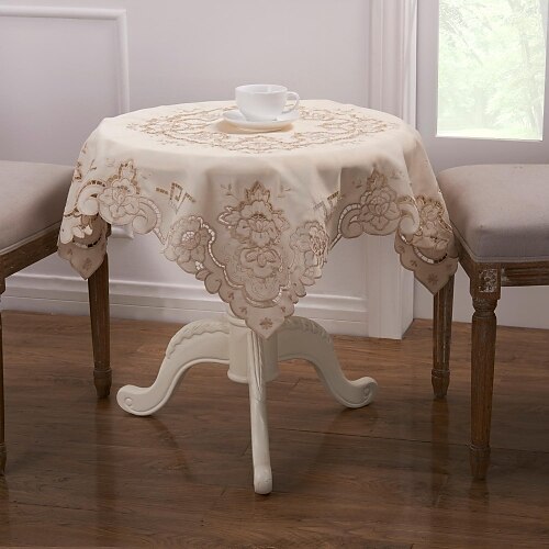 Broderie Nappe Classique Nappe blanche, Dia 33''