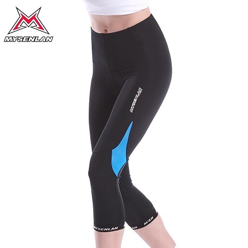 Mysenlan Dam 3/4 cykeltights Cykel 3/4 Strumpbyxor Underdelar Andningsfunktion 3D Tablett Snabb tork sporter Elastan Pärsiko / Blå Kläder Cykelkläder / UV-Resistent / Reflexremsa