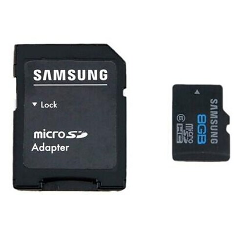Original Samsung 8GB Class 6 microSDHC minneskort med SD-kortadapter