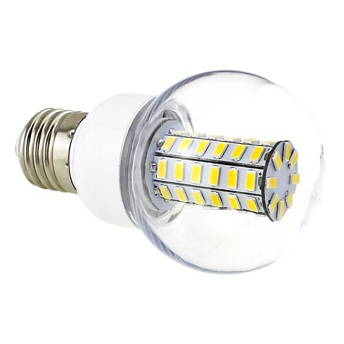 LED gömbbúrás izzók 3000 lm E26 / E27 G60 56 LED gyöngyök SMD 5730 Meleg fehér 220-240 V / # / CE / RoHs