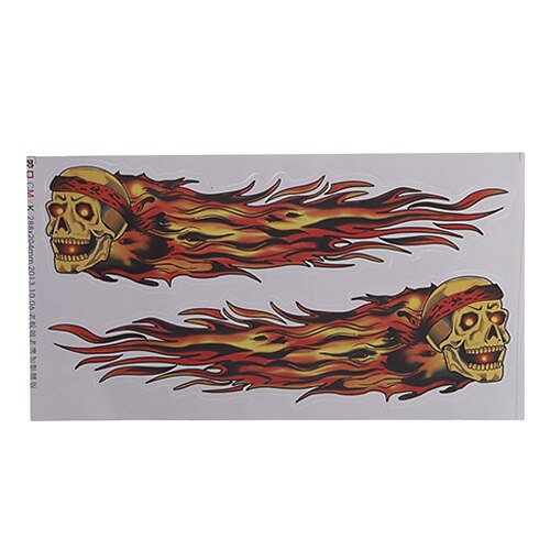 Motorcycle Stickers Flame Skull