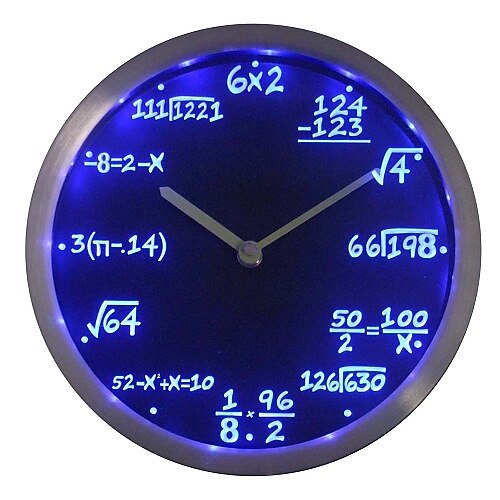 LED настенные часы, с математическими формулами 