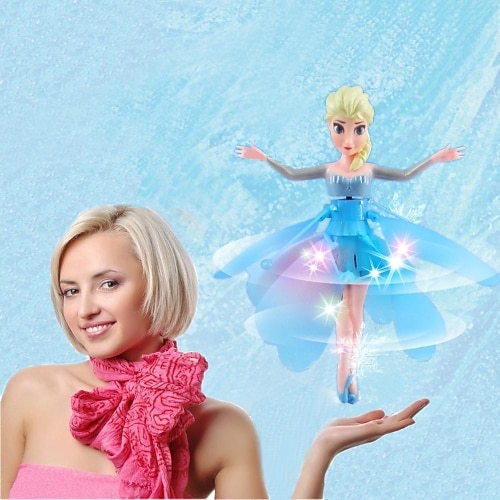 Inductive Control RC Flying Toys for Children Fashion Flying Doll Magic Fairy with Light and Music(Let it go)