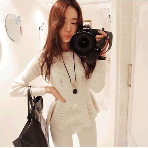 Women’s Round Neck Long Sleeve Knit Pullover bottoming Sweater