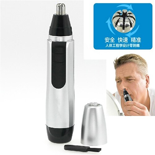 Electric Nose Ear Facial Hair Trimmer Cleaner Shaver Clipper High Security(Powered by 1 AA Battery)