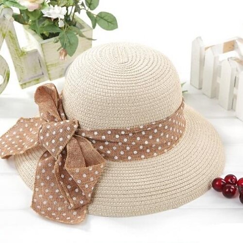 Women's Straw Sun Hat,Cute Casual Solid Summer