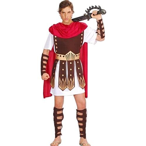Costume Romane Gladiator Costume Cosplay Costume petrecere Mascaradă Bărbați Grecia antică Roma antică Halloween Carnaval An Nou Festival / Sărbătoare Poliester Ținutele Roșu+maro Peteci