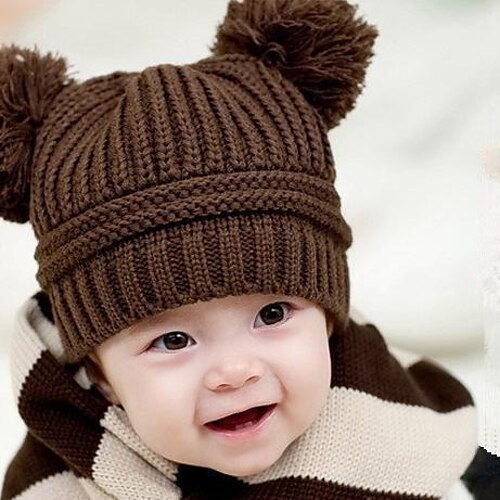 bebé pura lana bebé caliente casquillo de bolas de doble