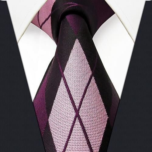 férfi alkalmi multicolor ellenőrző minta selyem nyakkendő