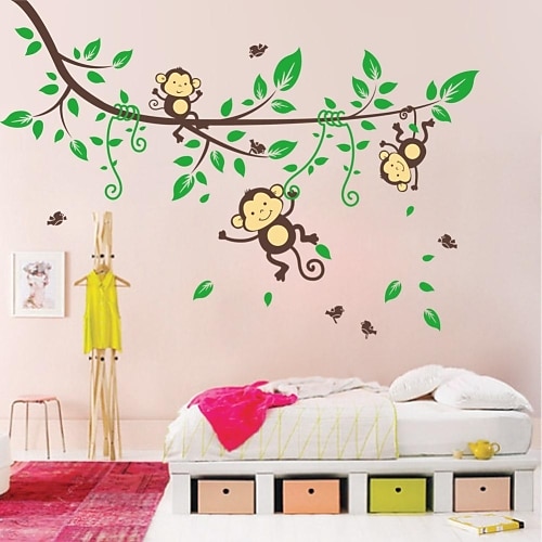 ZOOYOO® removable beautiful colorful tree and two owls wall sticker home decor wall stickers for kids room