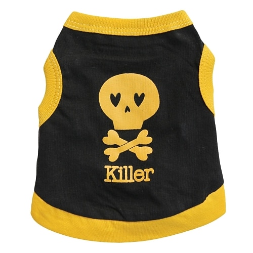 

Cat Dog Shirt / T-Shirt Heart Skull Dog Clothes Puppy Clothes Dog Outfits Breathable Black / Yellow Black Yellow Costume for Girl and Boy Dog Cotton XS S M L