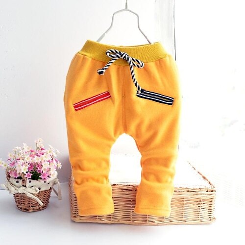 Un Color Manga Larga Pantalones Amarillo