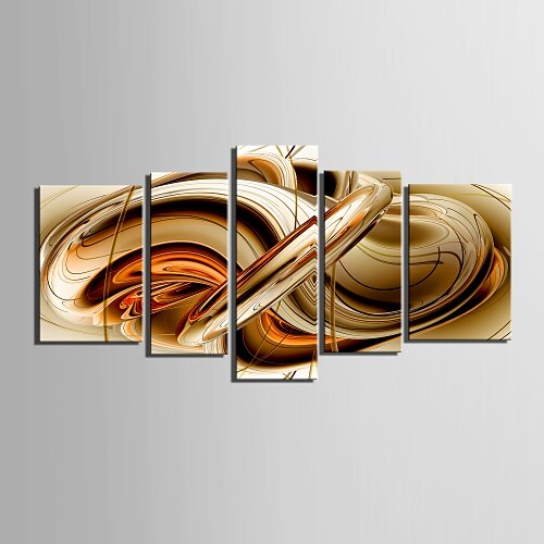 Tryck Valsade kanfastryck - Abstrakt Fem paneler Konsttryck