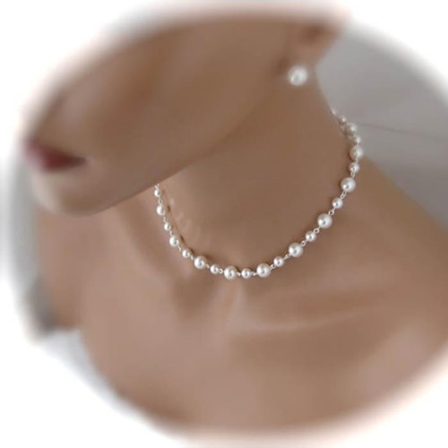 singolo-fila collana di perle asimmetrica delle donne