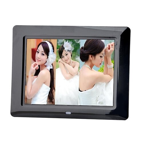 8-inch Digital Photo Frame with Remote Control Music Video (White and Black)