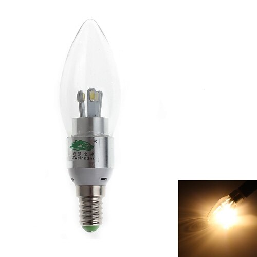 3W E14 LED-kynttilälamput C35 6 SMD 280-300 lm Lämmin valkoinen Koristeltu AC 220-240 V
