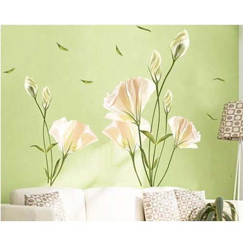 decalques de parede adesivos de parede, família flores de decoração para casa de parede de pvc adesivos