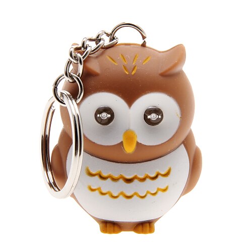 Owl ABS Cartoon Valaistu Pimeässä loistava Käyttötarkoitus Syntymäpäivä Avainketju / Ääni / LED-valaistus