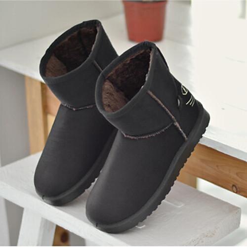 Mulheres Sapatos Poliester Inverno Salto Baixo 15.24-20.32cm / Botas Curtas / Ankle Combinação Preto / Vermelho / Marrom