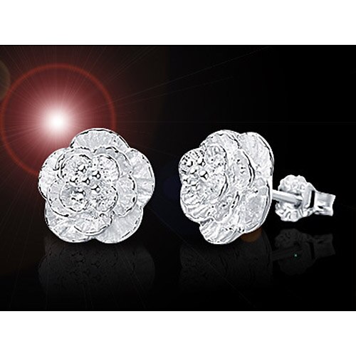 eleganti orecchini d'argento del fiore romantico delle donne Weimei